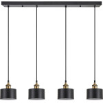 Homelighting SE21-BR-10-4BL-MS1 MAGNUM BRONZE Black Metal Shade Pendant+ - (77-8766)