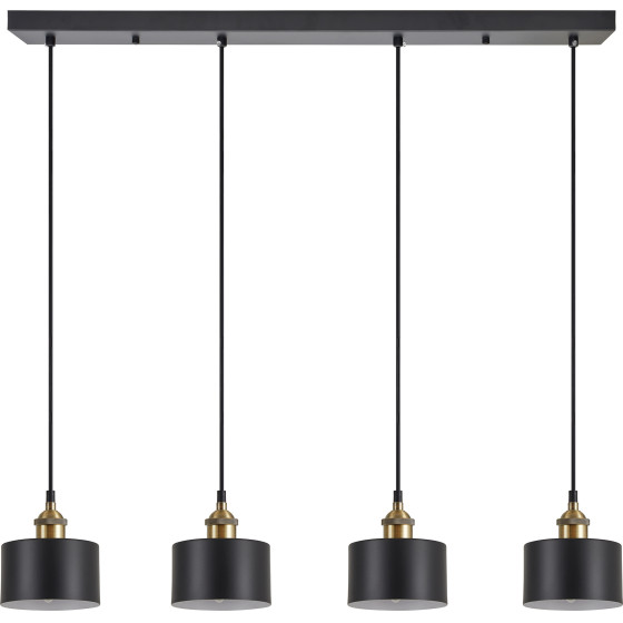 Homelighting SE21-BR-10-4BL-MS1 MAGNUM BRONZE Black Metal Shade Pendant+ - (77-8766)
