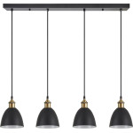 Homelighting SE21-BR-10-4BL-MS2 MAGNUM BRONZE Black Metal Shade Pendant+ - (77-8773)