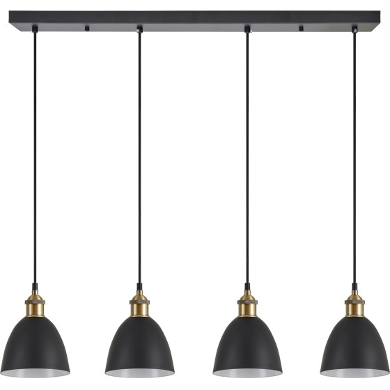 Homelighting SE21-BR-10-4BL-MS2 MAGNUM BRONZE Black Metal Shade Pendant+ - (77-8773)