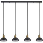 Homelighting SE21-BR-10-4BL-MS3 MAGNUM BRONZE Black Metal Shade Pendant+ - (77-8780)
