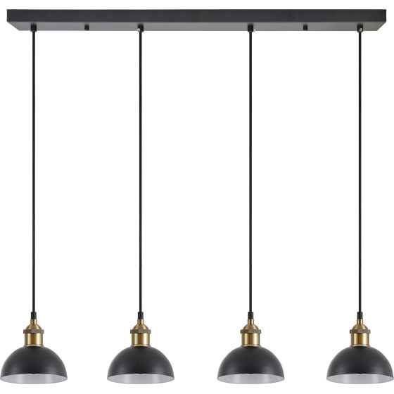 Homelighting SE21-BR-10-4BL-MS3 MAGNUM BRONZE Black Metal Shade Pendant+ - (77-8780)
