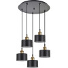 Homelighting SE21-BR-10-5BL-MS1 MAGNUM BRONZE Black Metal Shade Pendant+ - (77-8765)