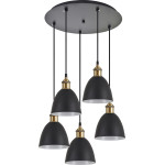 Homelighting SE21-BR-10-5BL-MS2 MAGNUM BRONZE Black Metal Shade Pendant+ - (77-8772)