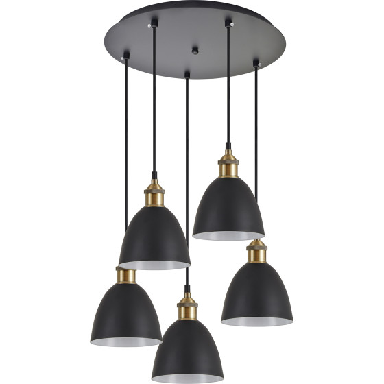 Homelighting SE21-BR-10-5BL-MS2 MAGNUM BRONZE Black Metal Shade Pendant+ - (77-8772)