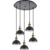 Homelighting SE21-BR-10-5BL-MS3 MAGNUM BRONZE Black Metal Shade Pendant+ - (77-8779)