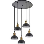 Homelighting SE21-BR-10-5BL-MS3 MAGNUM BRONZE Black Metal Shade Pendant+ - (77-8779)