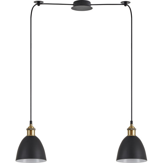 Homelighting SE21-BR-10-BL2-MS2 MAGNUM BRONZE Black Metal Shade Pendant+ - (77-8770)