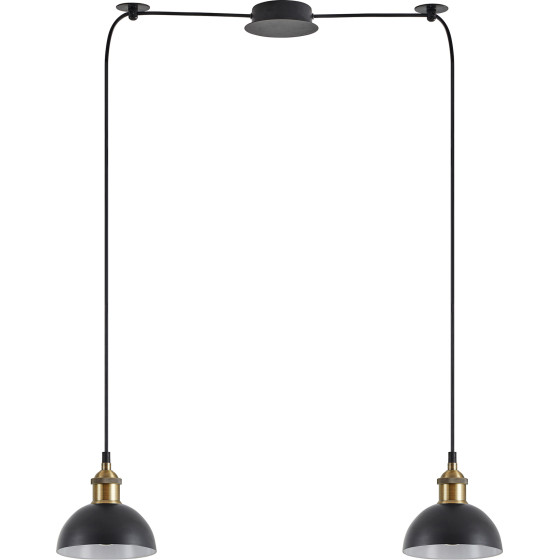 Homelighting SE21-BR-10-BL2-MS3 MAGNUM BRONZE Black Metal Shade Pendant+ - (77-8777)