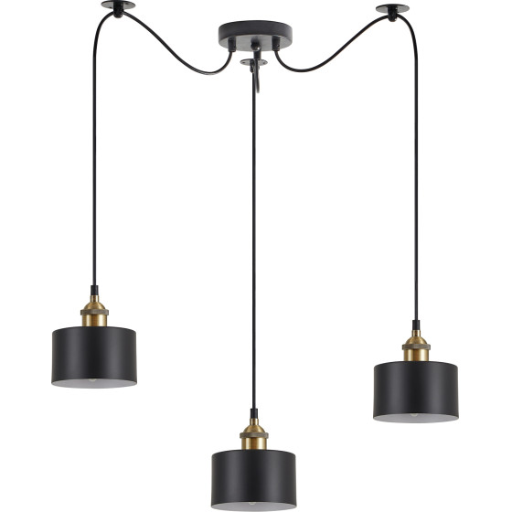 Homelighting SE21-BR-10-BL3-MS1 MAGNUM BRONZE Black Metal Shade Pendant+ - (77-8762)