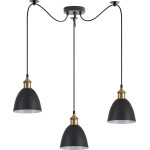 Homelighting SE21-BR-10-BL3-MS2 MAGNUM BRONZE Black Metal Shade Pendant+ - (77-8769)