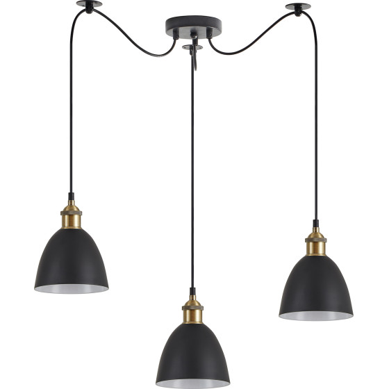 Homelighting SE21-BR-10-BL3-MS2 MAGNUM BRONZE Black Metal Shade Pendant+ - (77-8769)