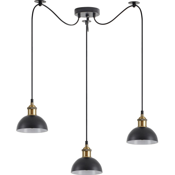 Homelighting SE21-BR-10-BL3-MS3 MAGNUM BRONZE Black Metal Shade Pendant+ - (77-8776)