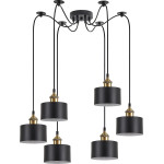 Homelighting SE21-BR-10-BL6-MS1 MAGNUM BRONZE Black Metal Shade Pendant+ - (77-8761)