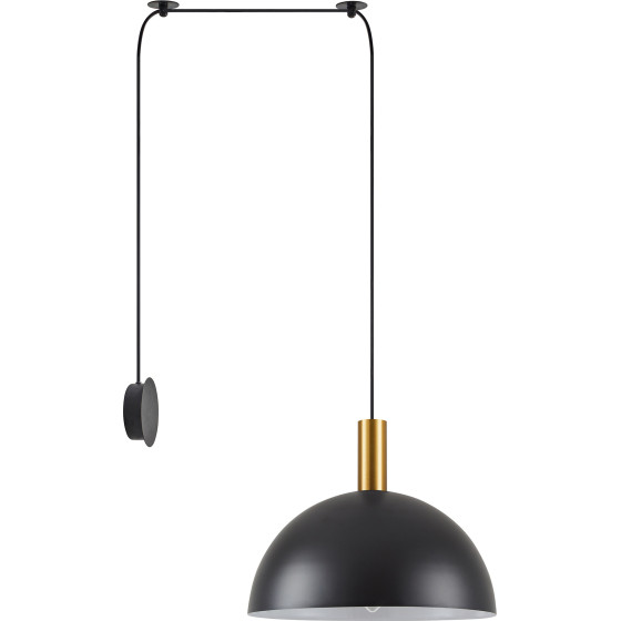 Homelighting SE21-GM-4-NM1W-MS40 ADEPT TUBE Gold Matt Wall Lamp Black Metal Shade+ - (77-8835)