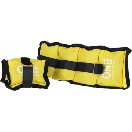 One Fitness Pillow Weights 2x 1.5kg Yellow - (WW02)