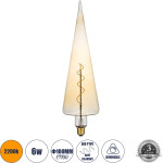 GloboStar ����� Led Soft S Spiral Filament E27 CT100 Spear ������� 6W 420lm 360� Ac 220-240V IP20 �10 x �28cm Ultra ����� ����� 2200K �� ���� ����� - Dimmable - 3 Years Warranty - (99023)