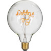 GloboStar ����� Led Ultra Thin Soft S Spiral Letter Filament E27 G125 Be Happy ������� 4W 340lm 360� Ac 220-240V IP20 �12.5 x �18cm Ultra ����� ����� 2200K �� ������� ����� - Dimmable - 3 Years Warranty - (99258)