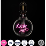 GloboStar ����� Led Ultra Thin Soft S Spiral Letter Filament E27 G125 Kiss Me ������� 4W 340lm 360� Ac 220-240V IP20 �12.5 x �18cm ��� �� ������� ����� - Dimmable - 3 Years Warranty - (99256)