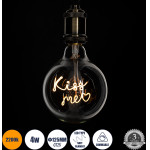 GloboStar ����� Led Ultra Thin Soft S Spiral Letter Filament E27 G125 Kiss Me ������� 4W 340lm 360� Ac 220-240V IP20 �12.5 x �18cm Ultra ����� ����� 2200K �� ������� ����� - Dimmable - 3 Years Warranty - (99257)