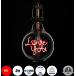 GloboStar ����� Led Ultra Thin Soft S Spiral Letter Filament E27 G125 Love You ������� 4W 340lm 360� Ac 220-240V IP20 �12.5 x �18cm ������� �� ������� ����� - Dimmable - 3 Years Warranty - (99260)