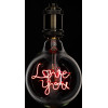 GloboStar ����� Led Ultra Thin Soft S Spiral Letter Filament E27 G125 Love You ������� 4W 340lm 360� Ac 220-240V IP20 �12.5 x �18cm ������� �� ������� ����� - Dimmable - 3 Years Warranty - (99260)