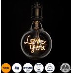 GloboStar ����� Led Ultra Thin Soft S Spiral Letter Filament E27 G125 Love You ������� 4W 340lm 360� Ac 220-240V IP20 �12.5 x �18cm Ultra ����� ����� 2200K �� ������� ����� - Dimmable - 3 Years Warranty - (99261)