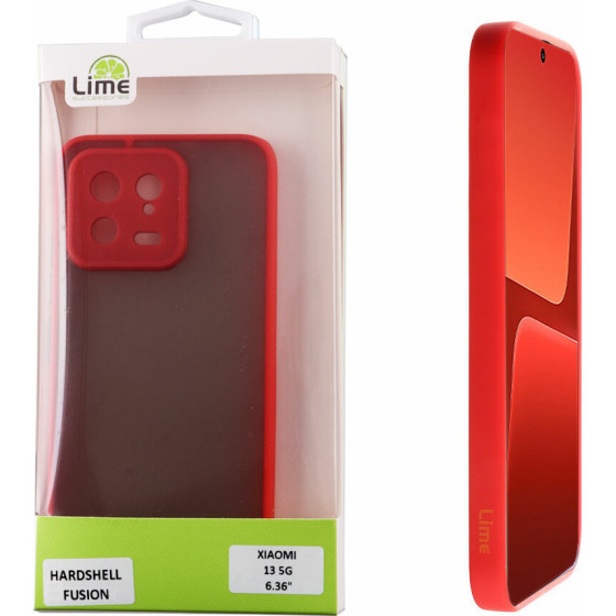 Lime ���� Xiaomi 13 5G 6.36'' Hardshell Fusion Full Camera Protection Red With Black KEYS