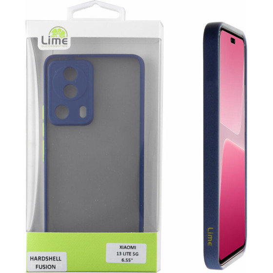 Lime ���� Xiaomi 13 Lite 5G 6.55'' Hardshell Fusion Full Camera Protection Blue With Yellow KEYS