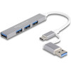 DeLock Usb Hub 4x Usb �����, Usb & USB-C �������, ���� - (64214)