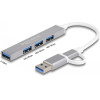 DeLock Usb Hub 4x Usb �����, Usb & USB-C �������, ���� - (64214)