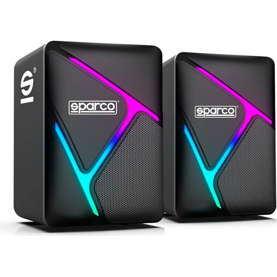 Sparco Gaming ����� 2.0 Headlight 2x3W 3.5mm ���������� Usb Rgb ����� - (SPSPEAKERS)