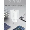 Powertech ��������� ������ USB-C, Pd 20W, ������ - (PT-1091)