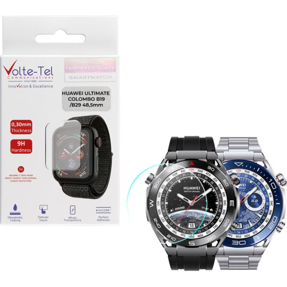Volte-Tel Tempered Glass Huawei Watch Ultimate Colombo B19/B29 48.5mm 1.5'' 9H 0.30mm 2.5D Full Glue Full COVER - (5205308337420)