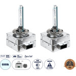 GloboStar ������ ����������� Hid Xenon D3S Super Vision High Brightness +80% Can-Bus Dot ECER37 360� Dc 12-24V IP20 �4 x �5 x �8cm ����� ����� 6000K - ��� 2 �������� - (84044)