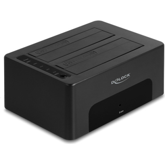 DeLock Docking Station clone/Erase function, 2x SSD/HDD, 5Gb/s - (64187)