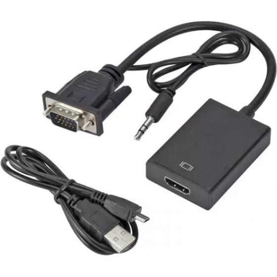 Powertech ���������� Vga & 3.5mm �� Hdmi ������ - (PTH-078)