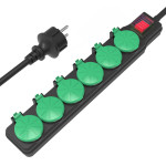 Powertech ��������� 6x schuko, IP44, 16A, 1.5m, ����� - (PT-1071)