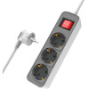Powertech ��������� ��������� 3x schuko, 16A, 1.4m, ����� - (PT-1055)