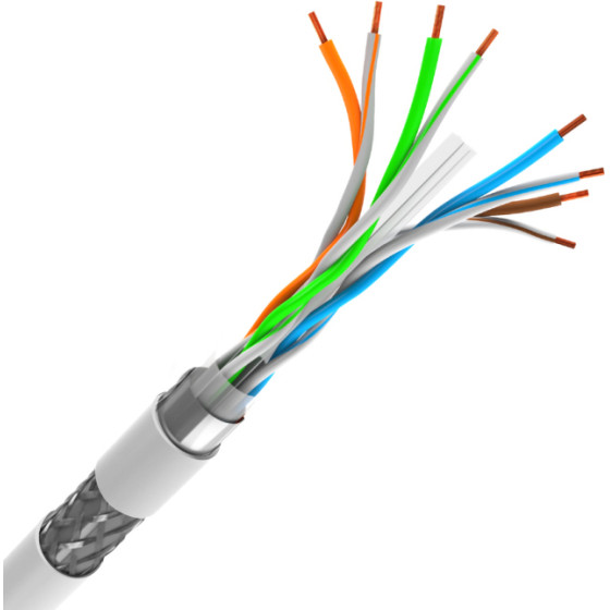 Powertech ������� ������� Cat 6 S/FTP, CCA, 24AWG, 100m, ���� - (CAB-N297)
