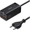 Baseus GaN3 Pro Wall Charger 2xUSB-C + 2xUSB, 100W Black - (CCGP000101)
