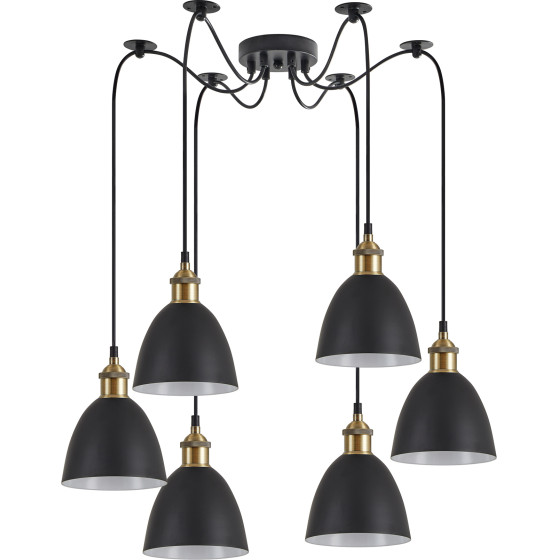 Homelighting SE21-BR-10-BL6-MS2 MAGNUM BRONZE Black Metal Shade Pendant+ - (77-8768)