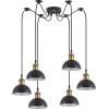 Homelighting SE21-BR-10-BL6-MS3 MAGNUM BRONZE Black Metal Shade Pendant+ - (77-8775)