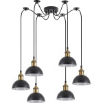 Homelighting SE21-BR-10-BL6-MS3 MAGNUM BRONZE Black Metal Shade Pendant+ - (77-8775)
