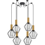 Homelighting SE21-GM-4-BL6-GR1 ADEPT TUBE Gold Matt Pendant Black Metal Grid+ - (77-8618)