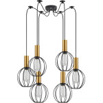 Homelighting SE21-GM-4-BL6-GR1 ADEPT TUBE Gold Matt Pendant Black Metal Grid+ - (77-8625)