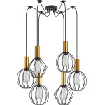 Homelighting SE21-GM-4-BL6-GR12 ADEPT FLEX Gold Matt Pendant Black Metal Grid+ - (77-8938)