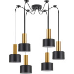 Homelighting SE21-GM-4-BL6-MS1 ADEPT TUBE Gold Matt Pendant Black Metal Shade+ - (77-8632)