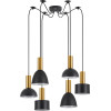 Homelighting SE21-GM-4-BL6-MS12 ADEPT FLEX Gold Matt Pendant Black Metal Shade+ - (77-8943)