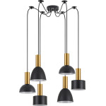 Homelighting SE21-GM-4-BL6-MS12 ADEPT FLEX Gold Matt Pendant Black Metal Shade+ - (77-8943)